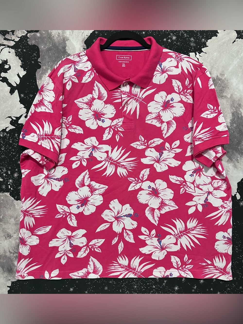 Club Room Performance Floral Tropical Polo Shirt